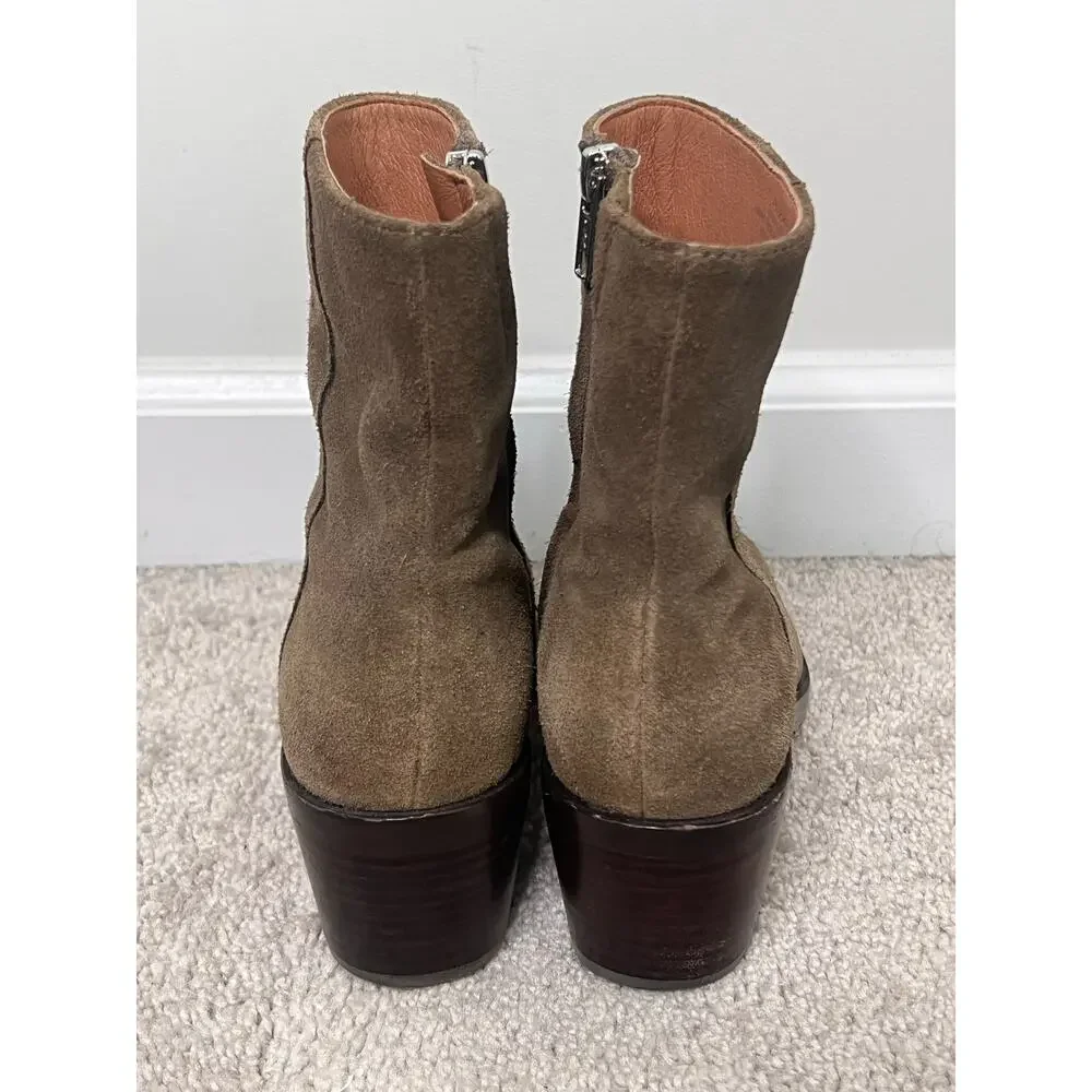 Madewell Olive Suede Ankle Boots